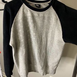 Sweater| Grey With Black Sleeves| Pull over| Size Medium